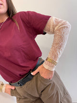 Maglia pizzo color Prugna Susy mix