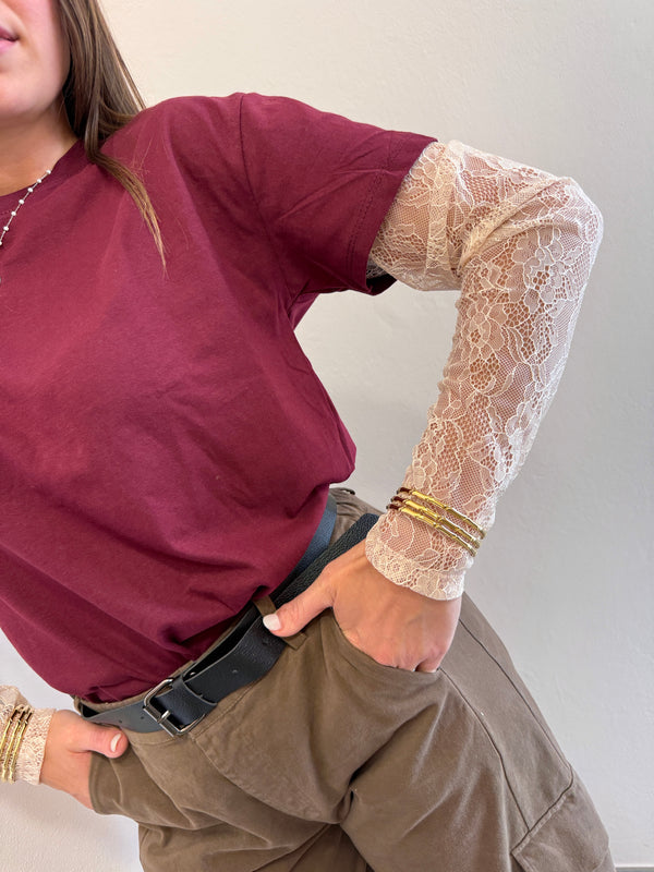Maglia pizzo color Prugna Susy mix