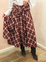 Gonna midi a quadri – Bordeaux e Crema