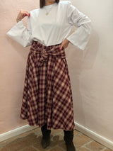 Gonna midi a quadri – Bordeaux e Crema