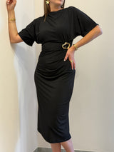 Abito kimono nero con gioiello Susy Mix