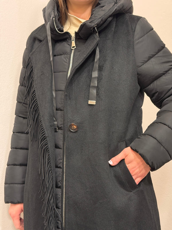 Giubbotto lungo imbottito nero