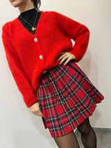 Cardigan in mohair rosso