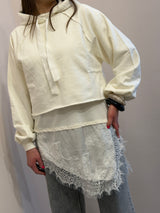 Felpa con cappuccio e manica balloon Kontatto