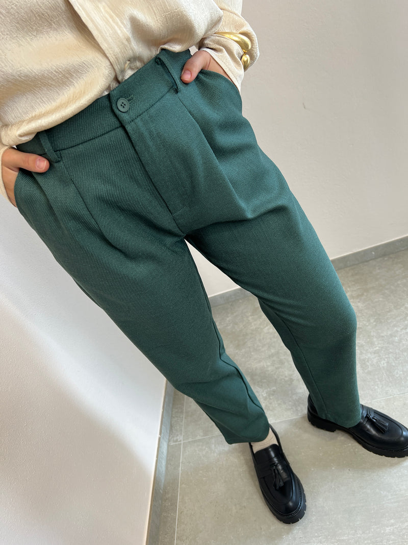 Pantalone a sigaretta verde Lumina