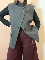 Gilet strutturato con spalline imbottite, grigio - Lumina