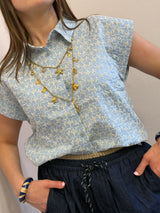 Camicia smanicata ricamata - Art love