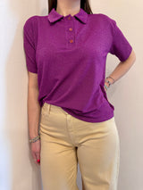 Polo lurex ciclamino Kontatto