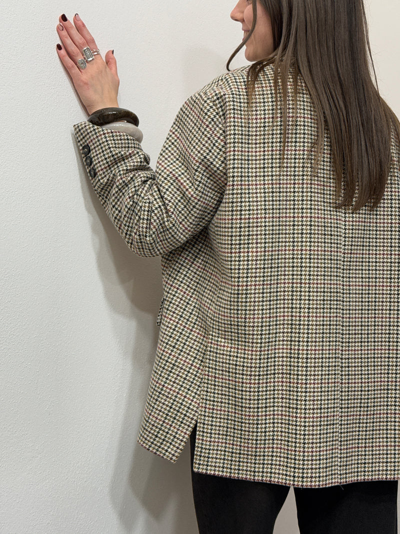 Giacca over pied de poule Kontatto