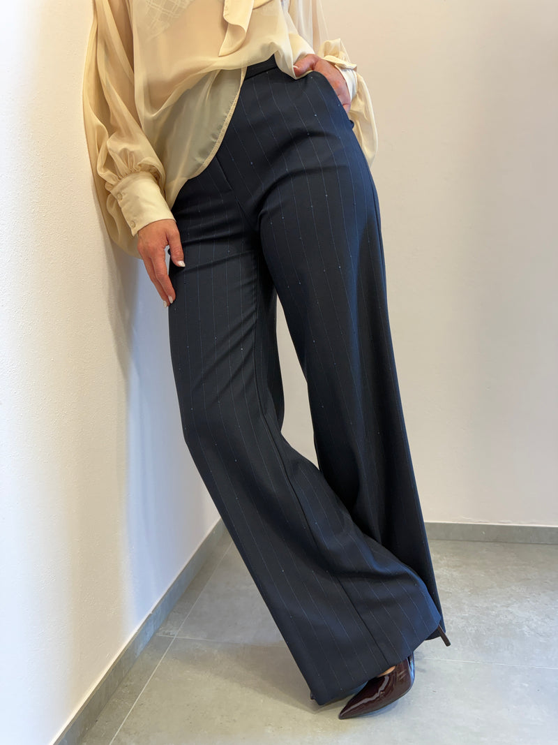 Pantalone gessato paillettes Kontatto
