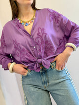 Camicia ricamata in Misto seta - Tensione in