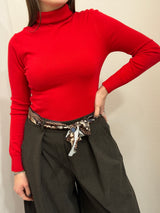 Maglione collo alto rosso Susy Mix