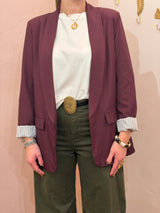 Blazer Bordeaux con Spalle Strutturate