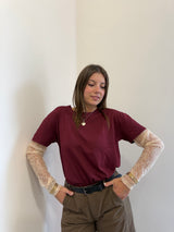 Maglia pizzo color Prugna Susy mix