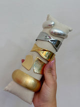 Bracciale ovale, oro martellato