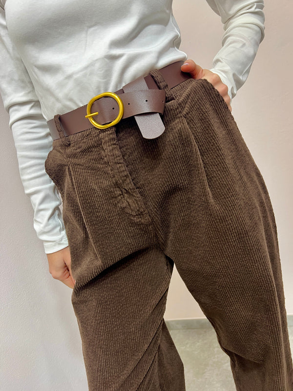 Pantalone in velluto marrone