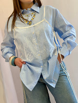 Camicia a righe con top in pizzo - Tensione in