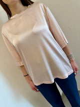 Blusa in viscosa satin rosa