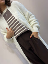 Cardigan lungo Biancolatte