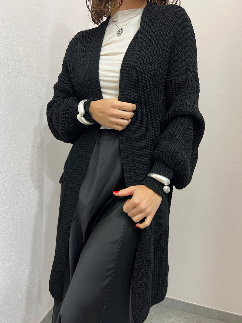 Cardigan lungo nero