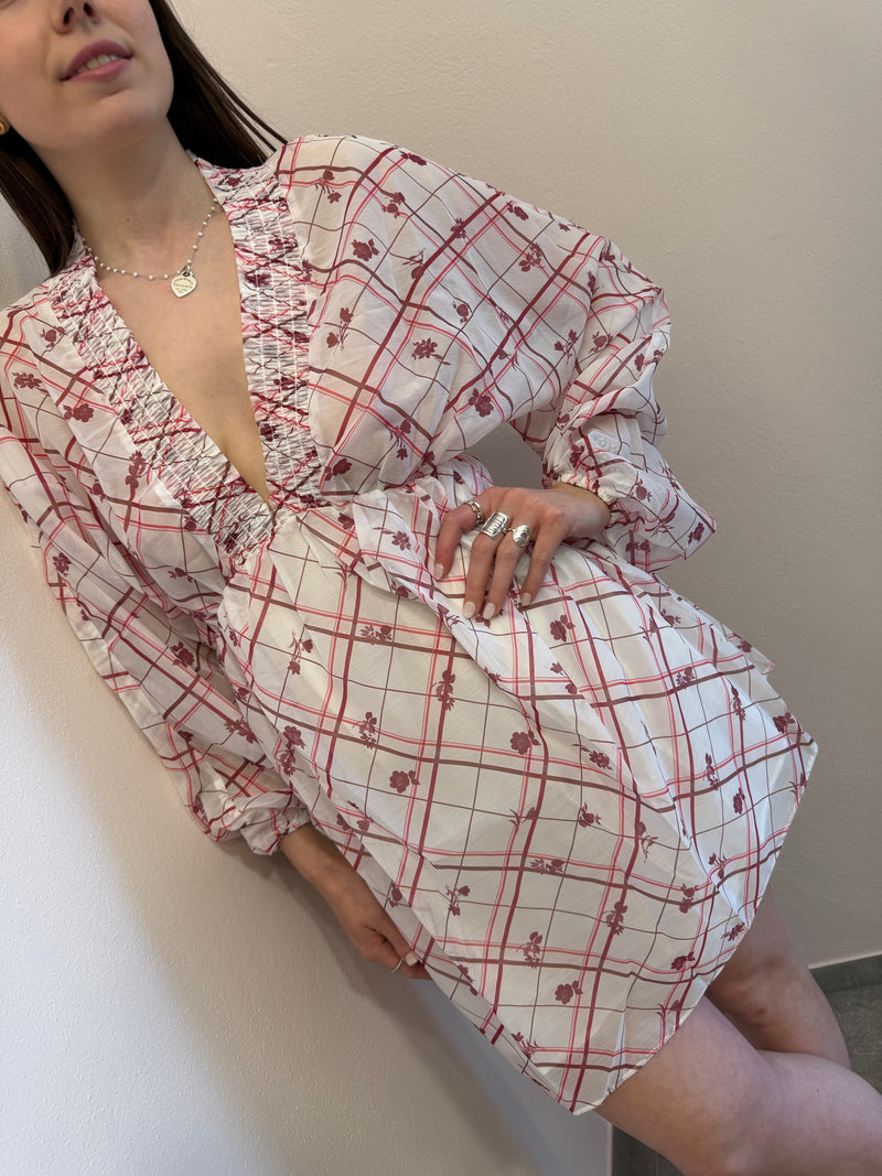 Abito Burgundy check Glamorous