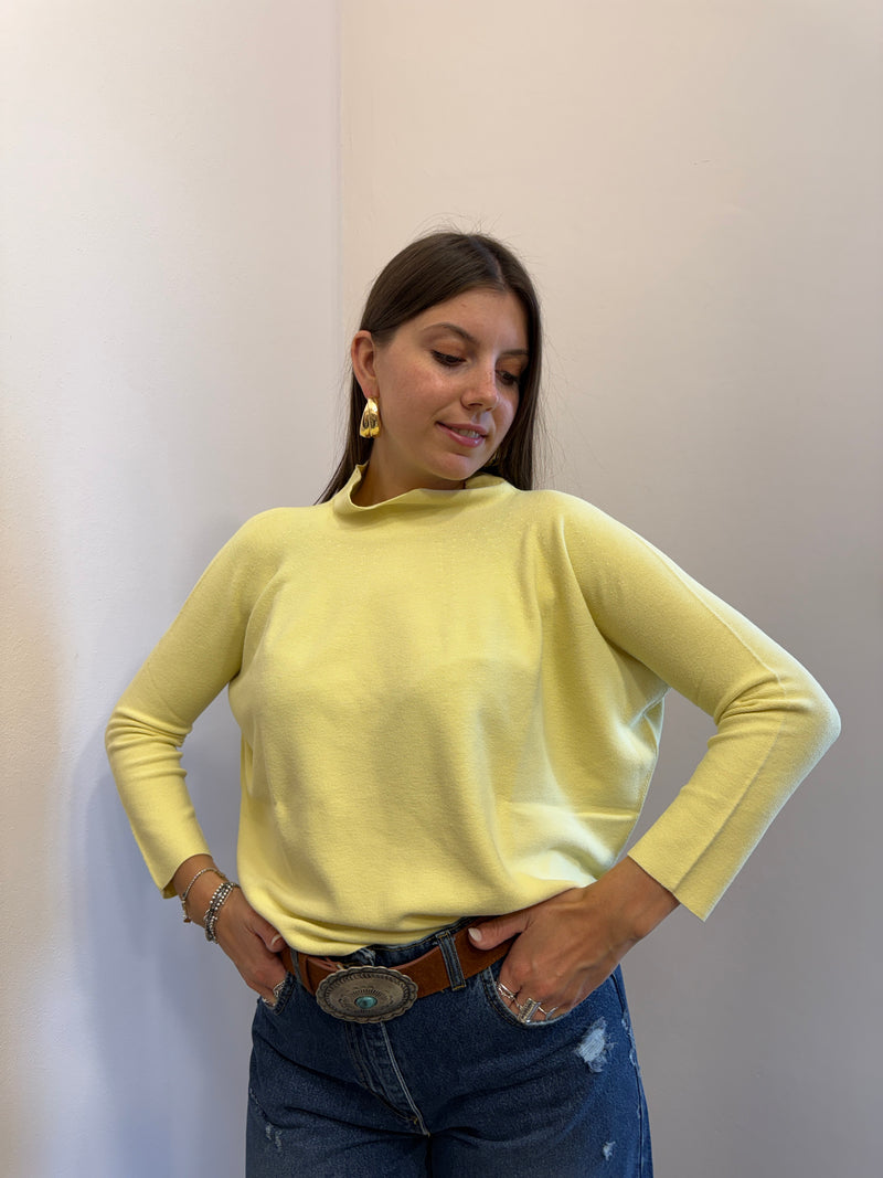 Maglia collo cratere giallo burro  Kontatto