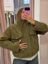 Giacca in Suede Oliva , Tensione in