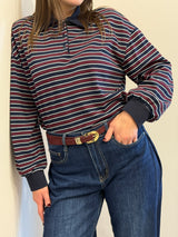 Polo a righe Blu/Borgogna