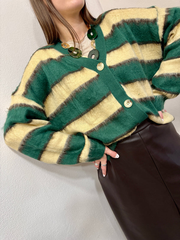 Cardigan a righe over