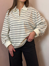 Polo Oversize a Righe con Zip - Lumina
