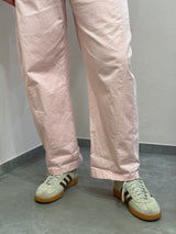 Pantalone Barrell  rosa chiaro, in tela di cotone