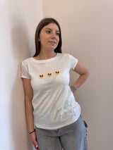 T-shirt slim con ricamo