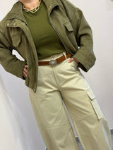 Giacca in Suede Oliva , Tensione in