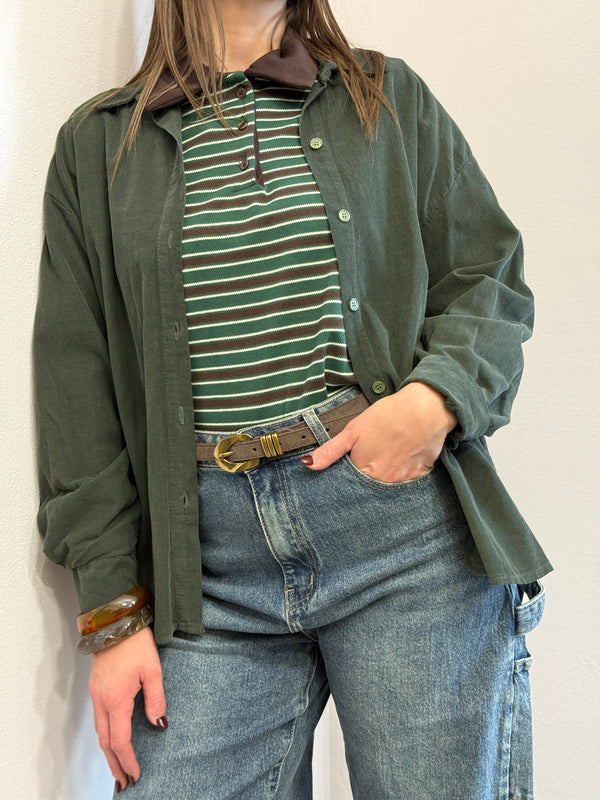 Camicia in velluto verde