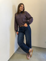 Polo a righe Blu/Borgogna