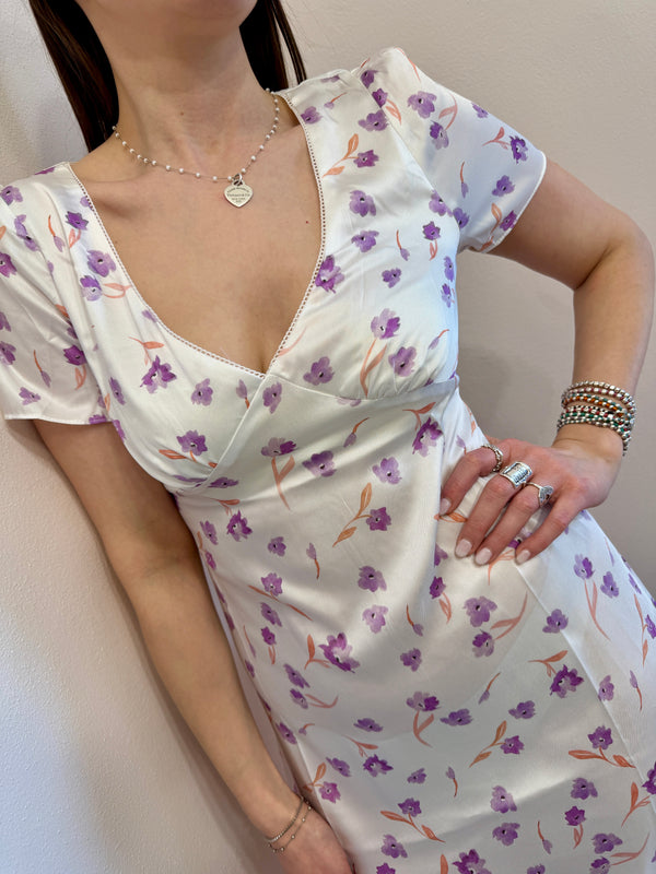 Abito lilac floral Glamorous