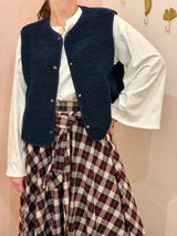 Gilet in Morbido Effetto Teddy Blu