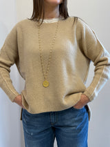 Maglione a barca over beige Kontatto