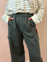 Pantalone jogger cargo in felpa – Verde Bosco - Lumina
