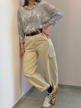 Pantalone cargo in tela di cotone Susy Mix