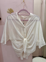 Camicia in mussola bianca - Tensione in