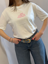 Maglietta ricamata rosa