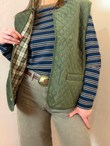 Gilet trapuntato oliva