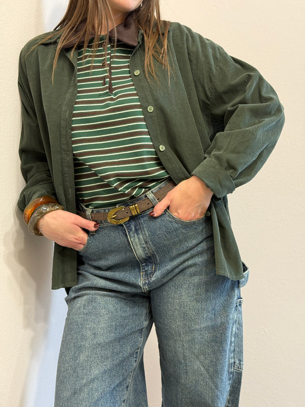 Camicia in velluto verde