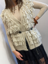 Gilet punto pannocchia sfrangiato