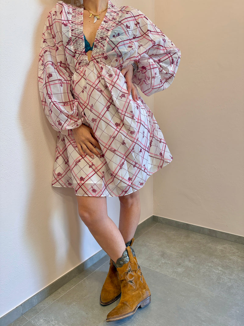 Abito Burgundy check Glamorous