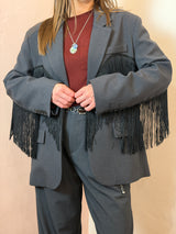 Giacca Blazer con Frange e Spalline Strutturate - Lumina