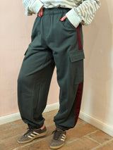Pantalone jogger cargo in felpa – Verde Bosco - Lumina