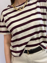 T-shirt rigata misto Lino - Art Love ￼