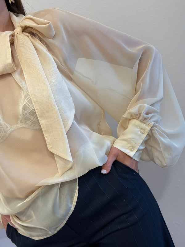 Camicia fiocco avorio Kontatto